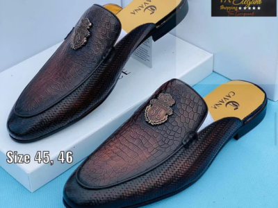 Quality men leather slippers