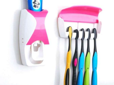 Porte brosse avec multifonctions stérilisation de brosse à dents , distributeur de dentifrice et gobelet