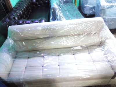 White leather sofa
