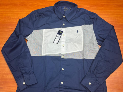 Navy blue long sleeve shirt