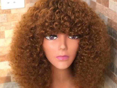 Gold afro wig