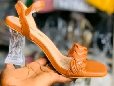 Brown high heel sandals