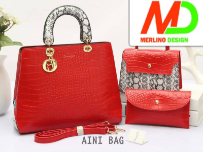 Red Dior handbag