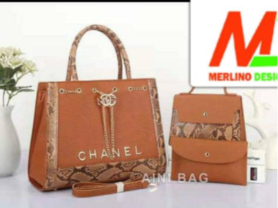 Brown channel handbag