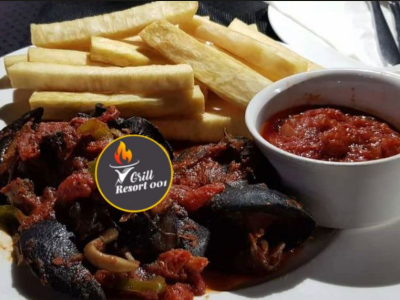 Snail sauce and Fries