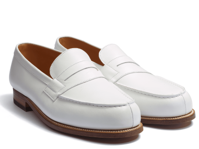 JM Weston mocassin 180 ( Cuir veau Lisse Blanc)