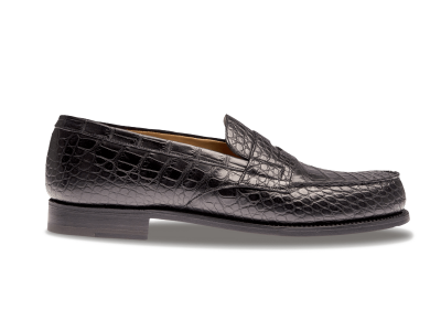 JM Weston Mocassin 180( Cuir D`aligator Noir)