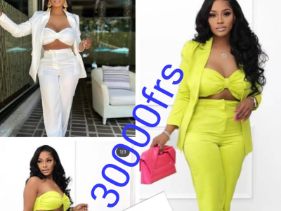 Three piece set ( Blazer , crop top and pants )