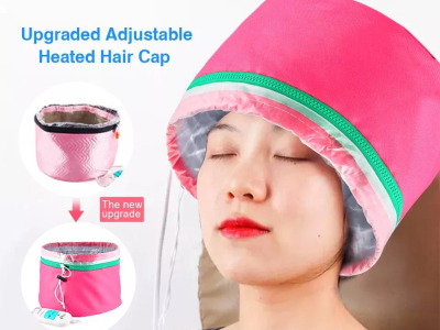 Adjustable heated hair cap