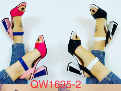 Multicolored high heel sandals