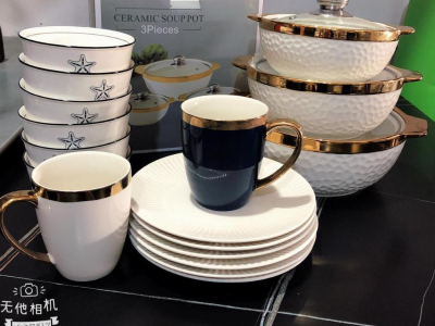 Set ( Serving Dishes , Tea Cups, Plates, bowls )