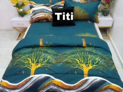 1 bedsheet + 1 very thick duvet + 4 pillow case
