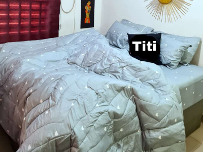 1 bedsheet + 1 very thick duvet + 4 pillow case