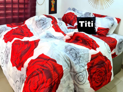 1 bedsheet + 1 very thick duvet + 4 pillow case