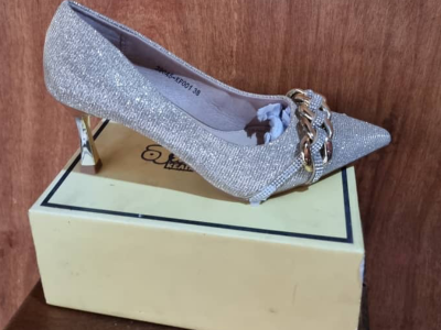 High heel covered shoes