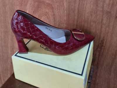 High heel covered shoes