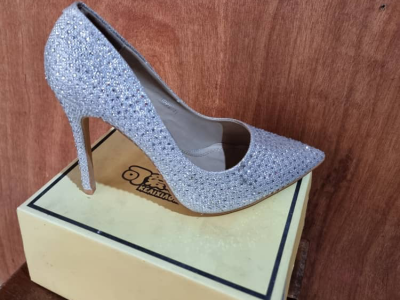 High heel covered shoes