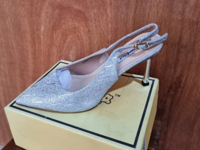 High heel covered shoes