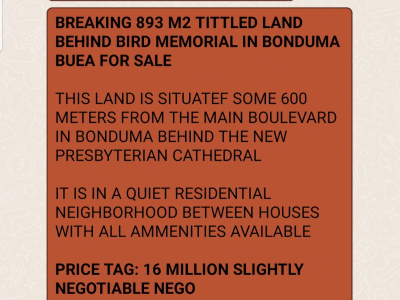 893m2 of land behind Nabesk college for sale