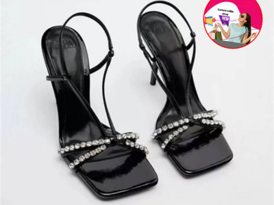 Black  high heels sandals