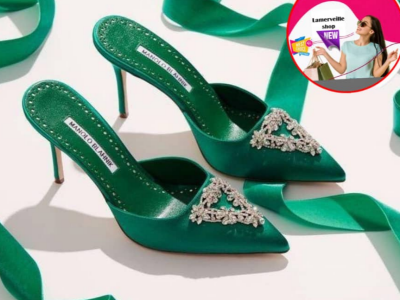 Green High heels slippers