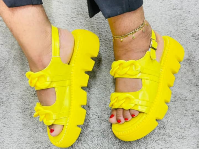 YellowFemale flat Sandals
