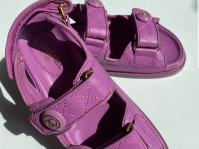 purple Female flat Sandals