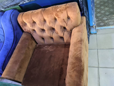 06 Seats Brown Cotton couch