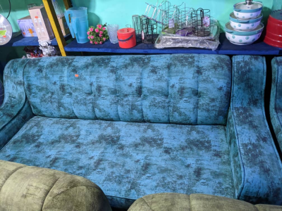 06 Seats Blue Cotton couch