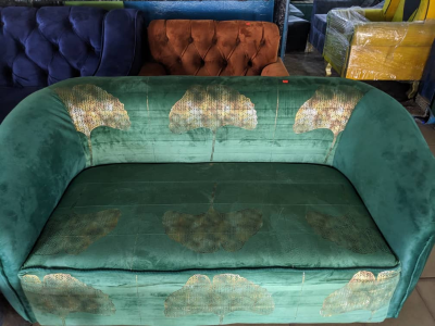 06 Seats Green Cotton couch