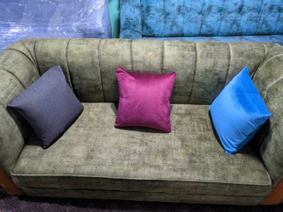 06 Seats Grey Cotton couch