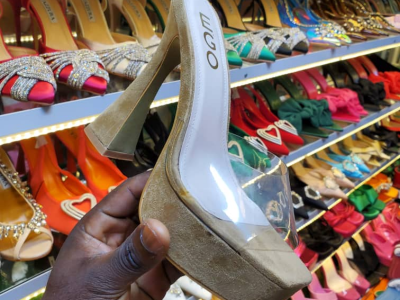 Beige High Sandals