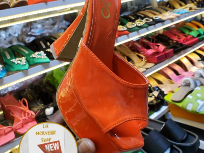 Orange High Sandals
