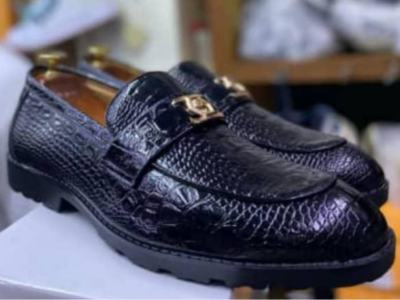 Black Croco Leather Shoe