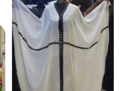 White designed Ladies Indian Agbada