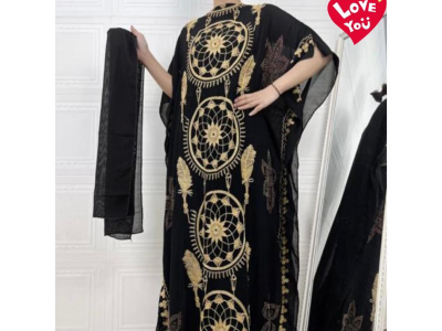 Black robe shiny gold