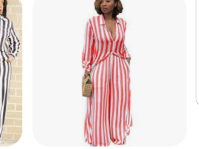 plus stripped wide leg trousers