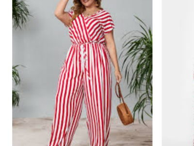 plus Stripped wide leg trouser