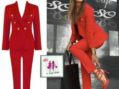 Red designer Female suit