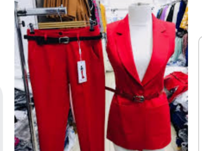Red Female  jackets suit