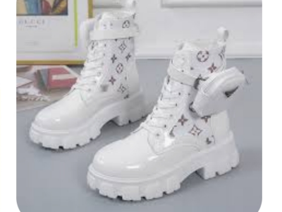 White Louis Vuitton Boots