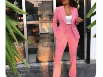 Pink female suit