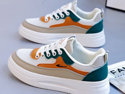 Lace up knit sneakers