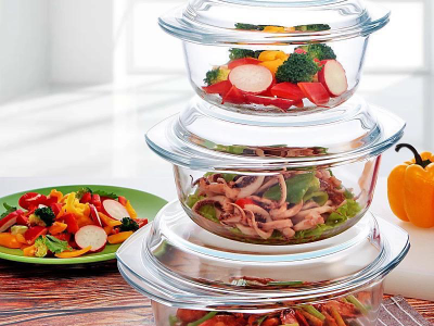 Transparent glass dish bowls