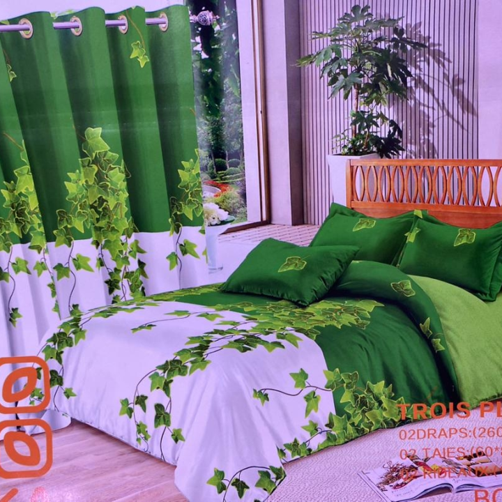 draps housse en cotton plus rideaux