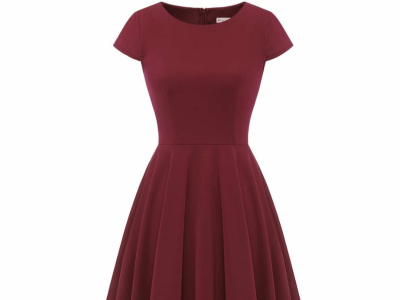 Women's Vintage , Cocktail Retro with Pocket Flared Dress