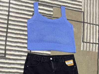 Jeans skirt and cropp top