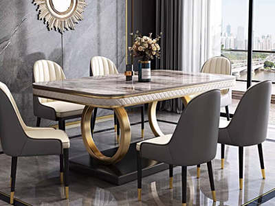 Complete Dinning Set ( Marble Table , 6 Chairs )