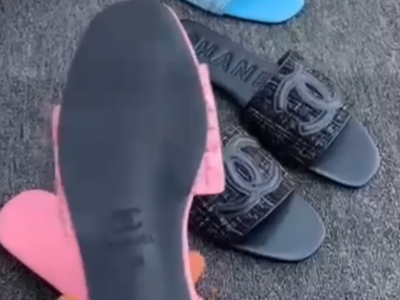 Leather slippers