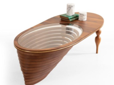 Gueridon Walnut Gold G-033